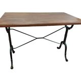 oak coffee table and cast iron base