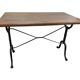 oak coffee table and cast iron base