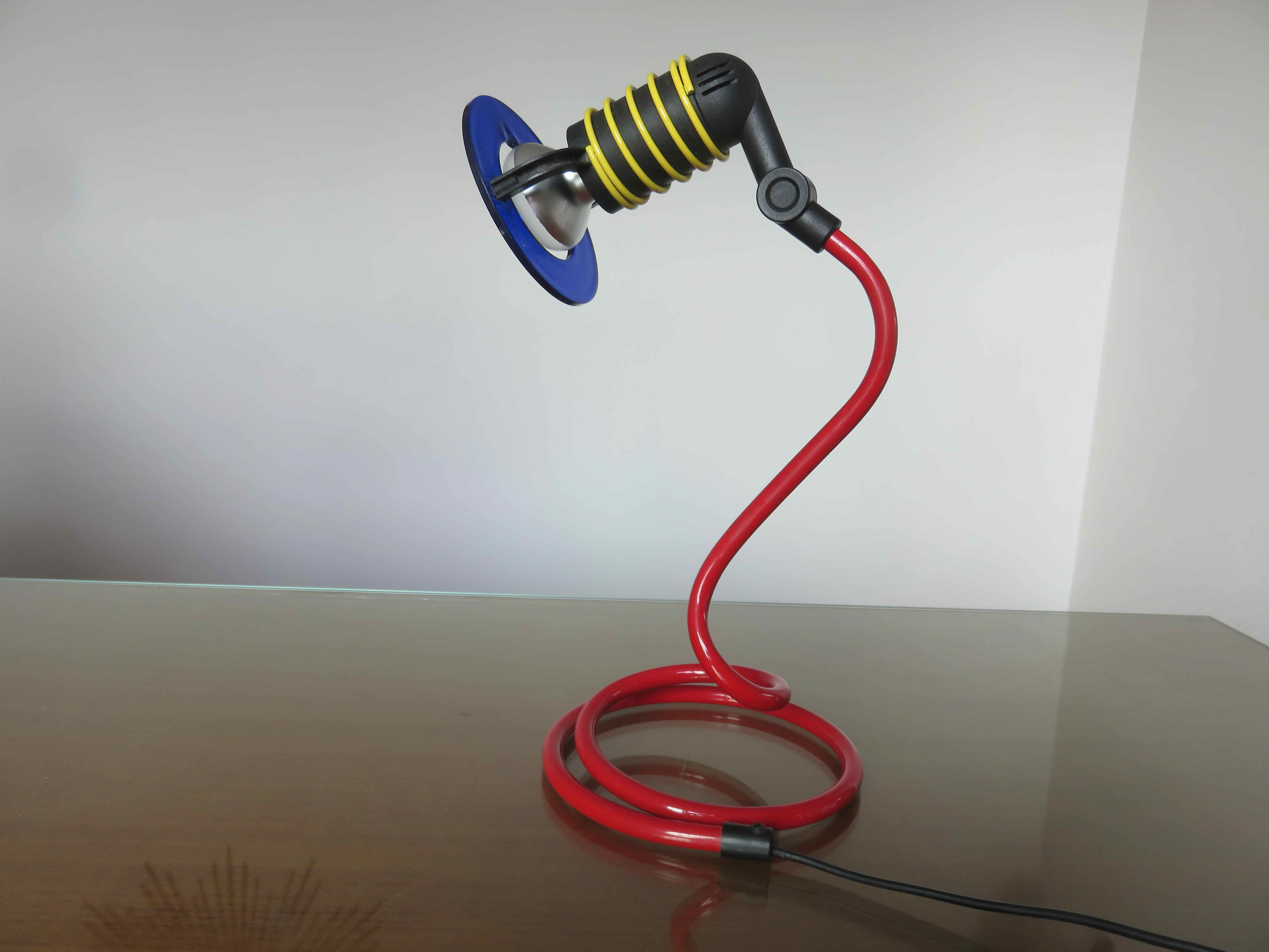 Lamp " spiral " primary colors 80s era Memphis