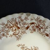 12 iron earthenware dessert plates, longchamp ribbons model