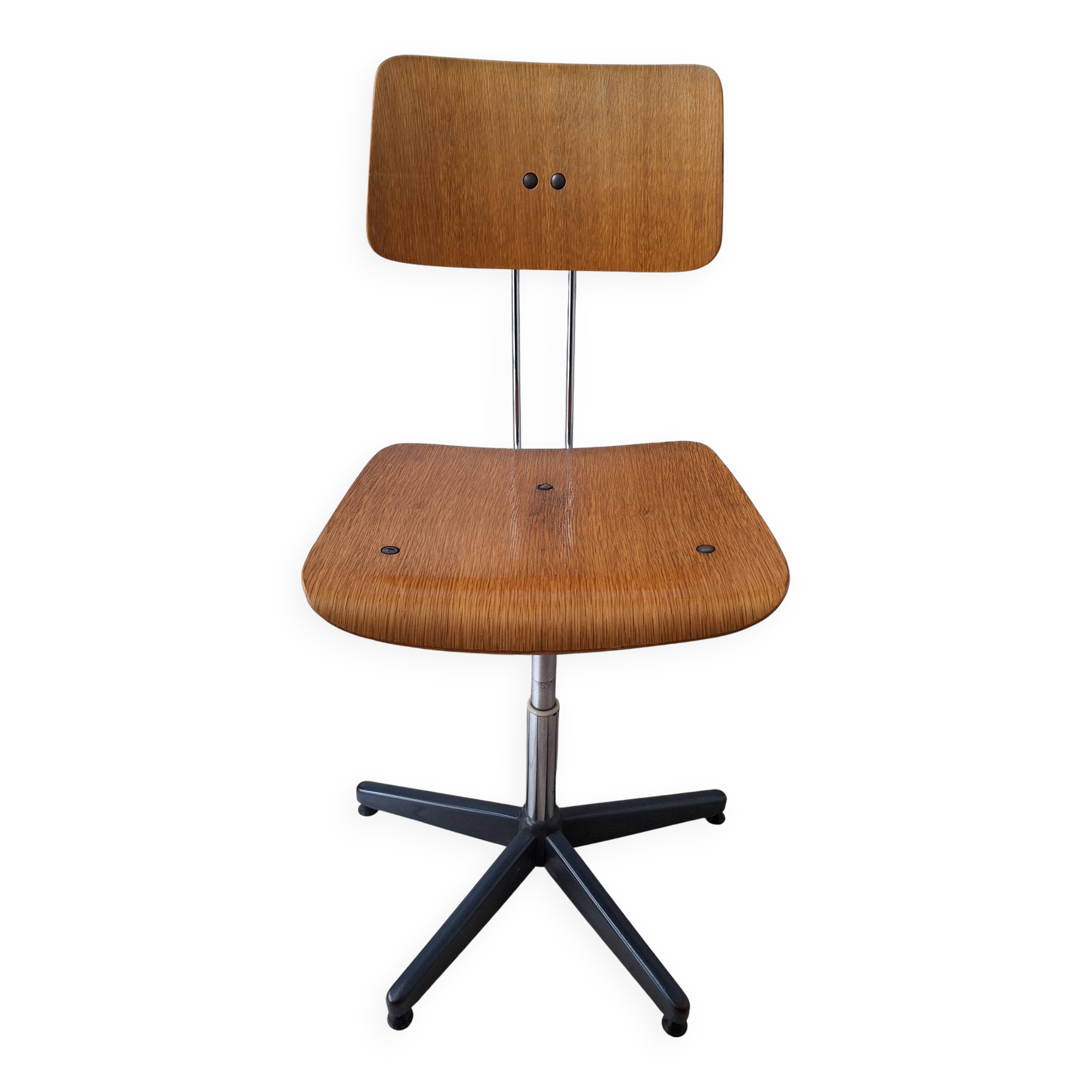 Mid-Century Industrial Office Chair Adjustable Swivel Vintage Stol Kamnik 60s/70s