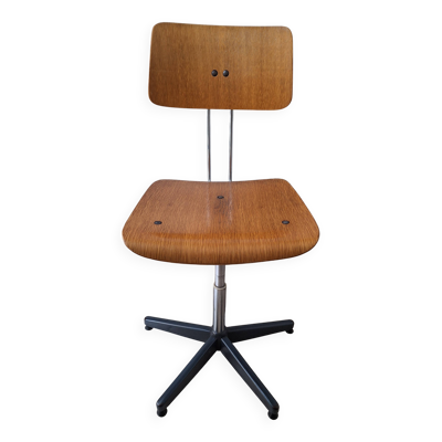 Chaise de bureau industrielle Mid-Century pivotante réglable vintage Stol Kamnik années 60/70