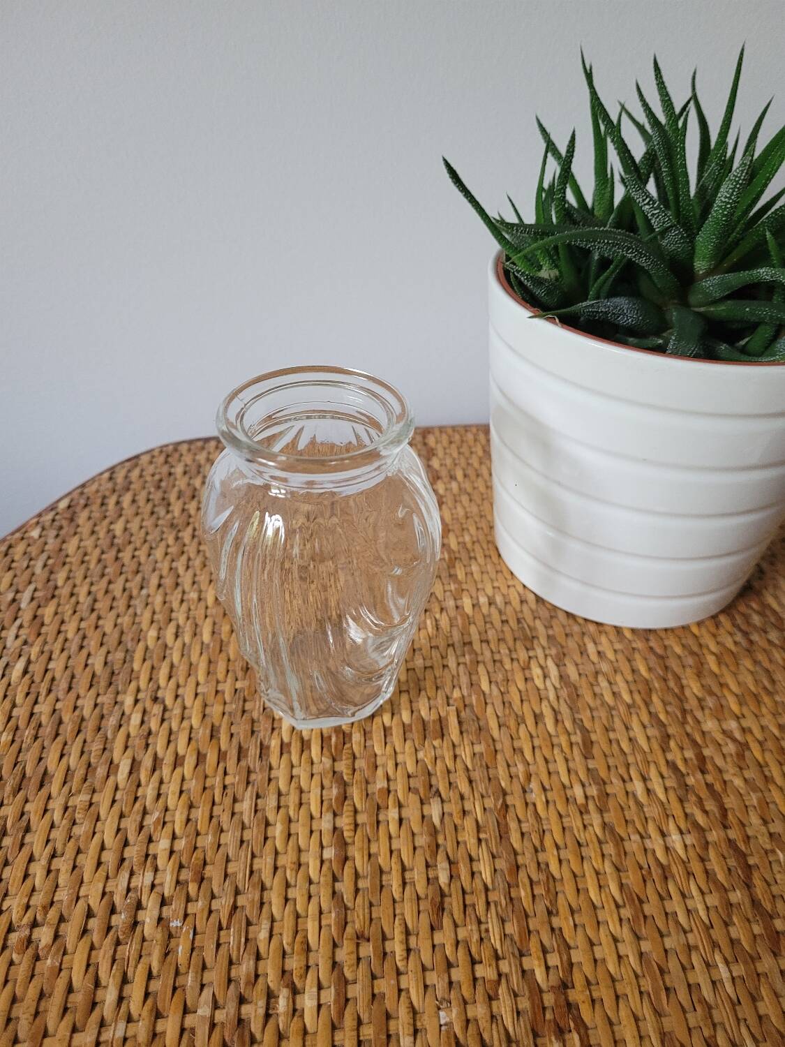 Small draped bulb vase