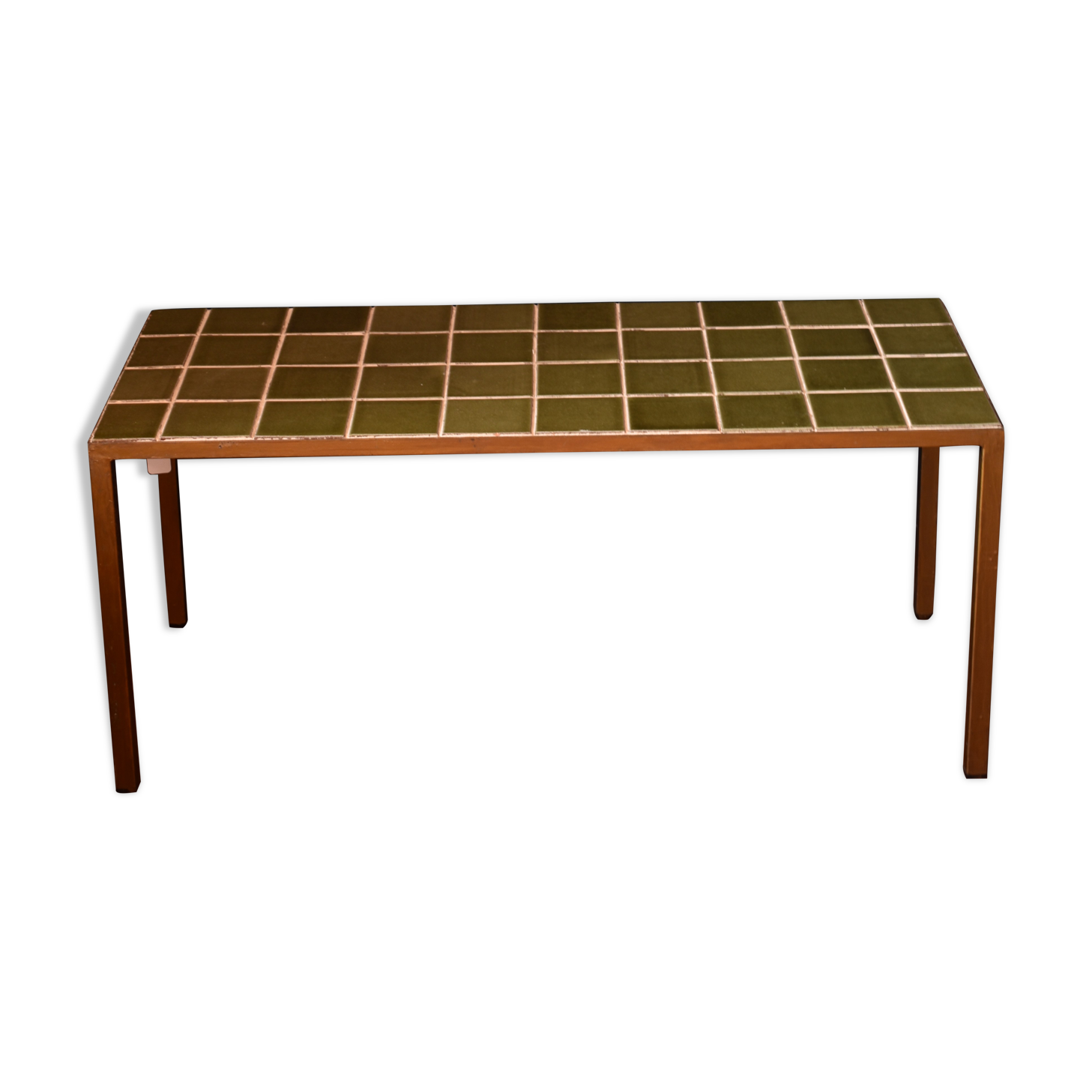 Vintage coffee table green tiles
