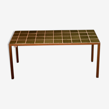 Vintage coffee table green tiles