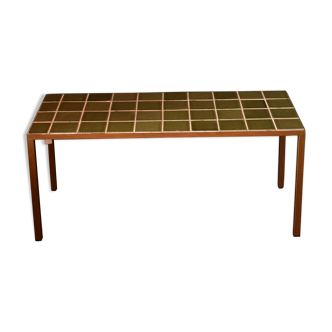 Vintage coffee table green tiles