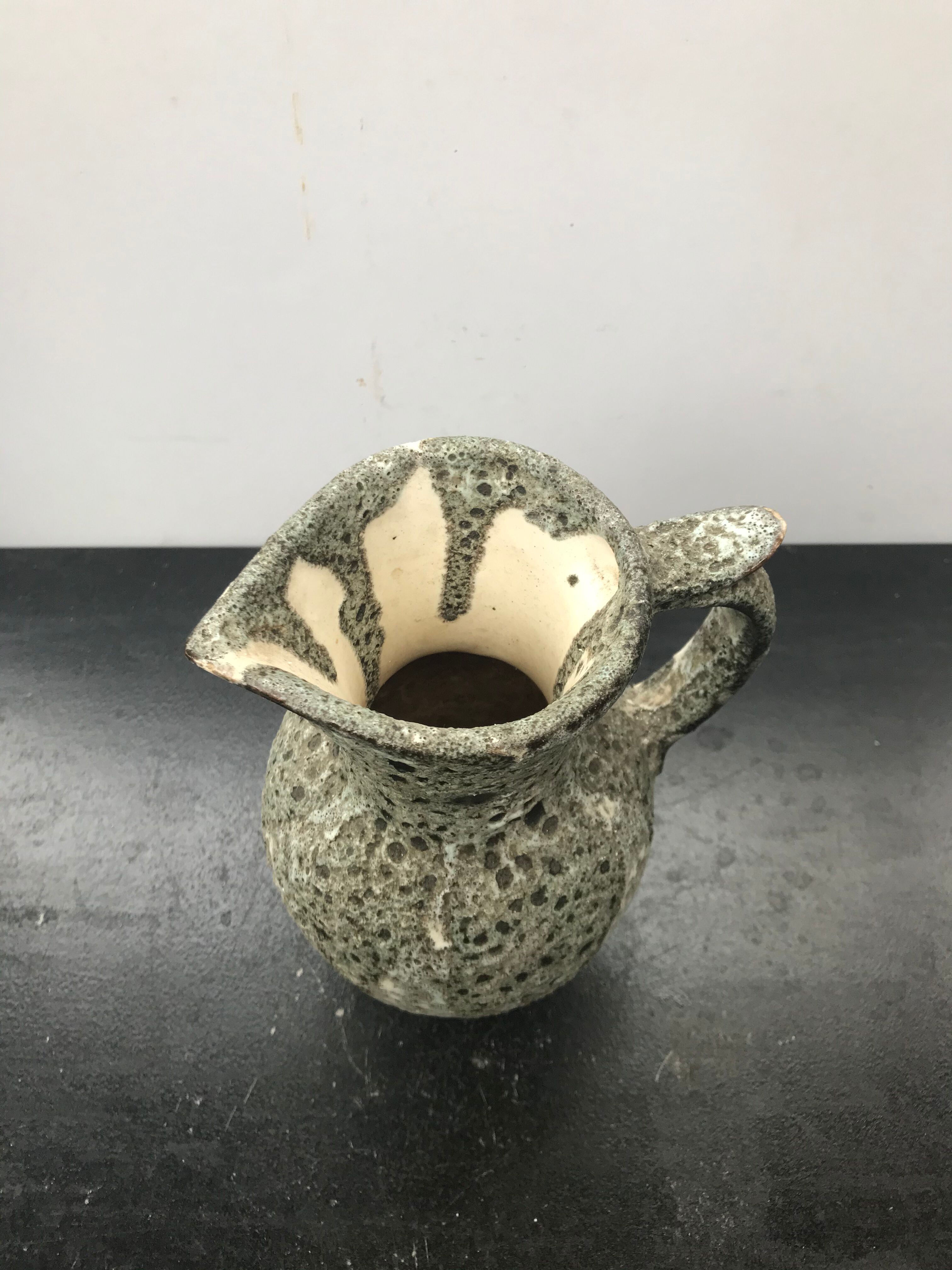 Former Pottery Pitcher DUBREUIL Ceramics Vintage Skis