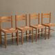 Set of 4 Mid Century beech dining chairs from the 1970s.