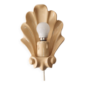 Beige ceramic shell lamp wall lamp from the 40s