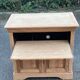 Buffet Louis Philippe deux portes meuble TV rénové en bois massif merisier brut