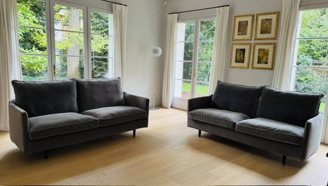SITS Julia sofa pair – Dedar Silver velvet – excellent condition