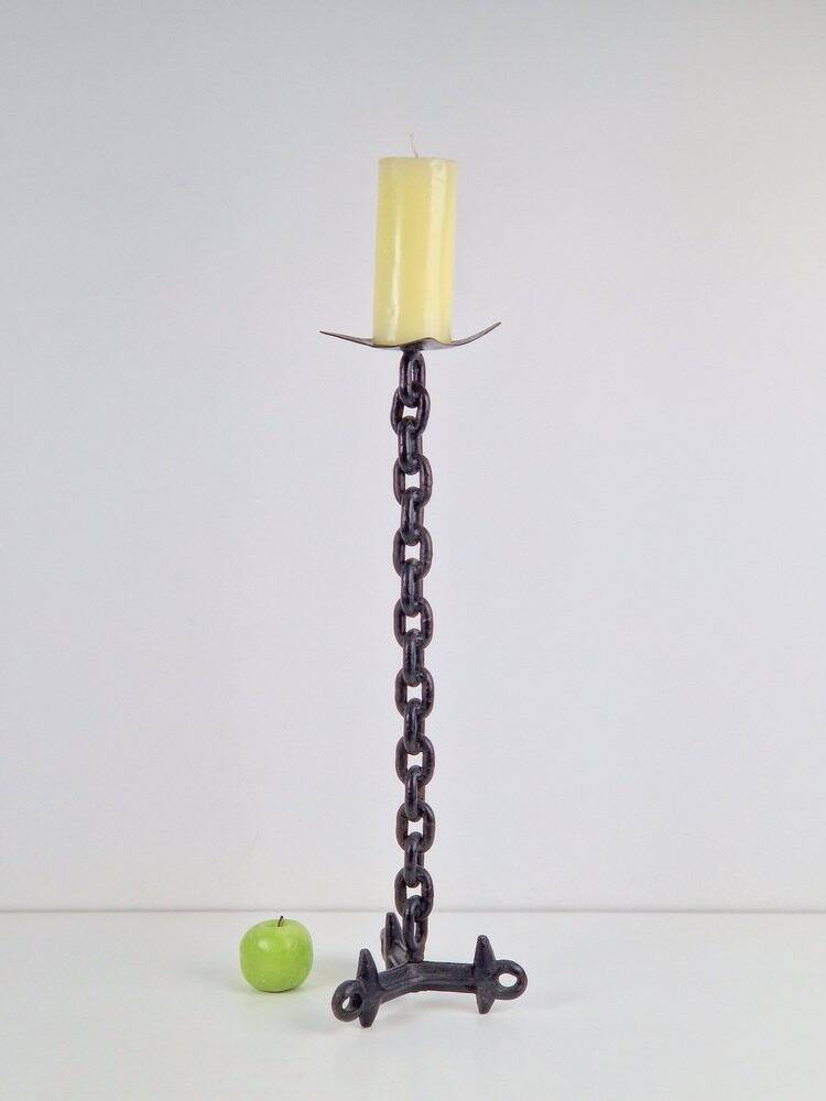 Brutalist Chain Floor Candleholder from Franz West, France, 1960s