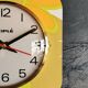 Vintage silent wall pendulum clock from the 60s square "Kiulé flowers"