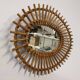 Rattan eye mirror from the 60s/70s