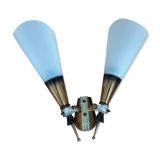 Double brass and plexiglass wall lamp Maison Lunel