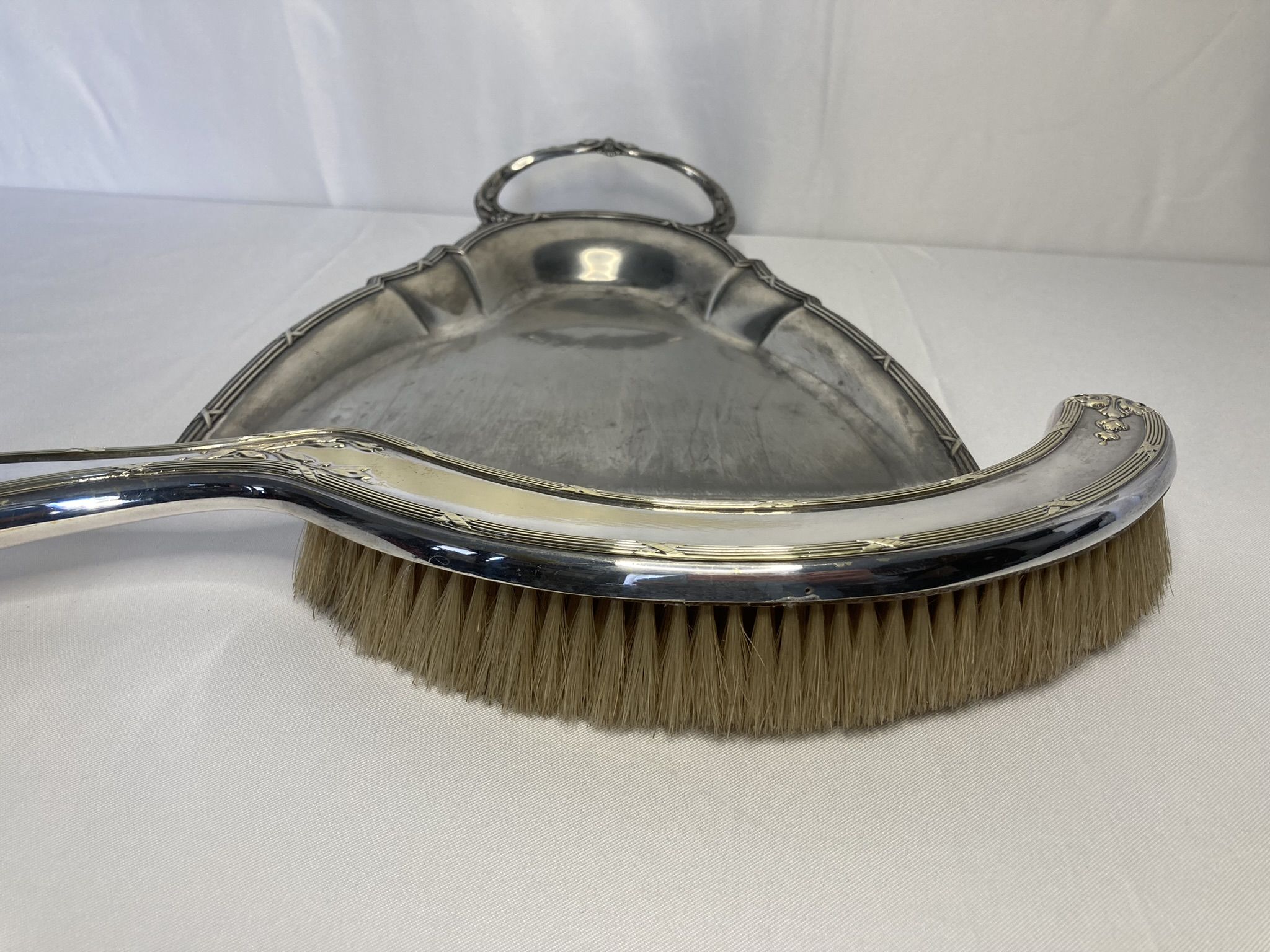 Old table shovel picks up crumbs silver metal early twentieth century