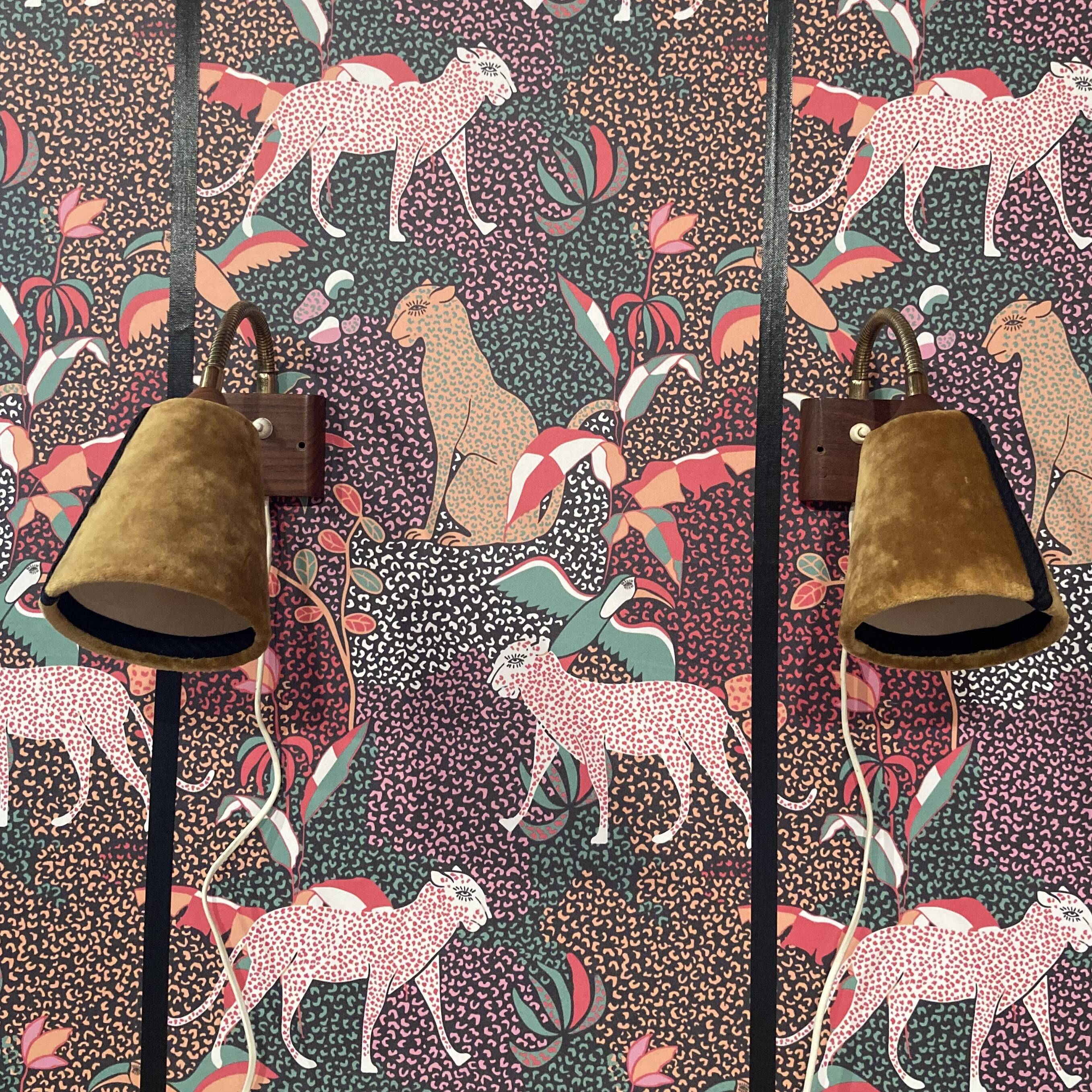 Pair of modular wall lights, Scandinavian design, 1950s.