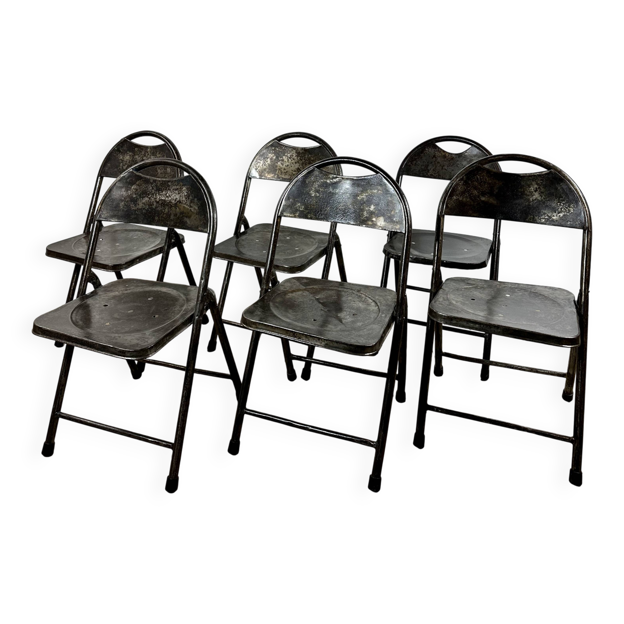 Set of 6 industrial style chairs from the 2000s.