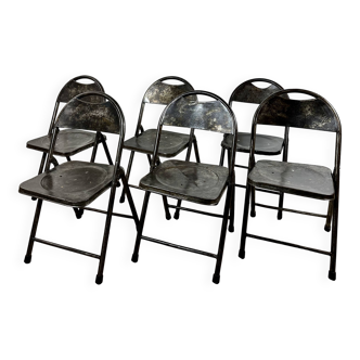 Set of 6 industrial style chairs from the 2000s.