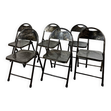 Set of 6 industrial style chairs from the 2000s.