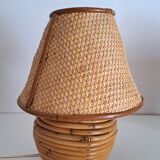 Paire de lampes en bambou et osier