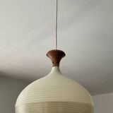 Rotaflex pendant light in Rhodoid and teak from the 1960s