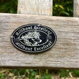 Vintage wooden garden bench with wheels