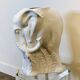 Vintage White Ceramic Elephant Umbrella Stand - Planter, France 1970s.