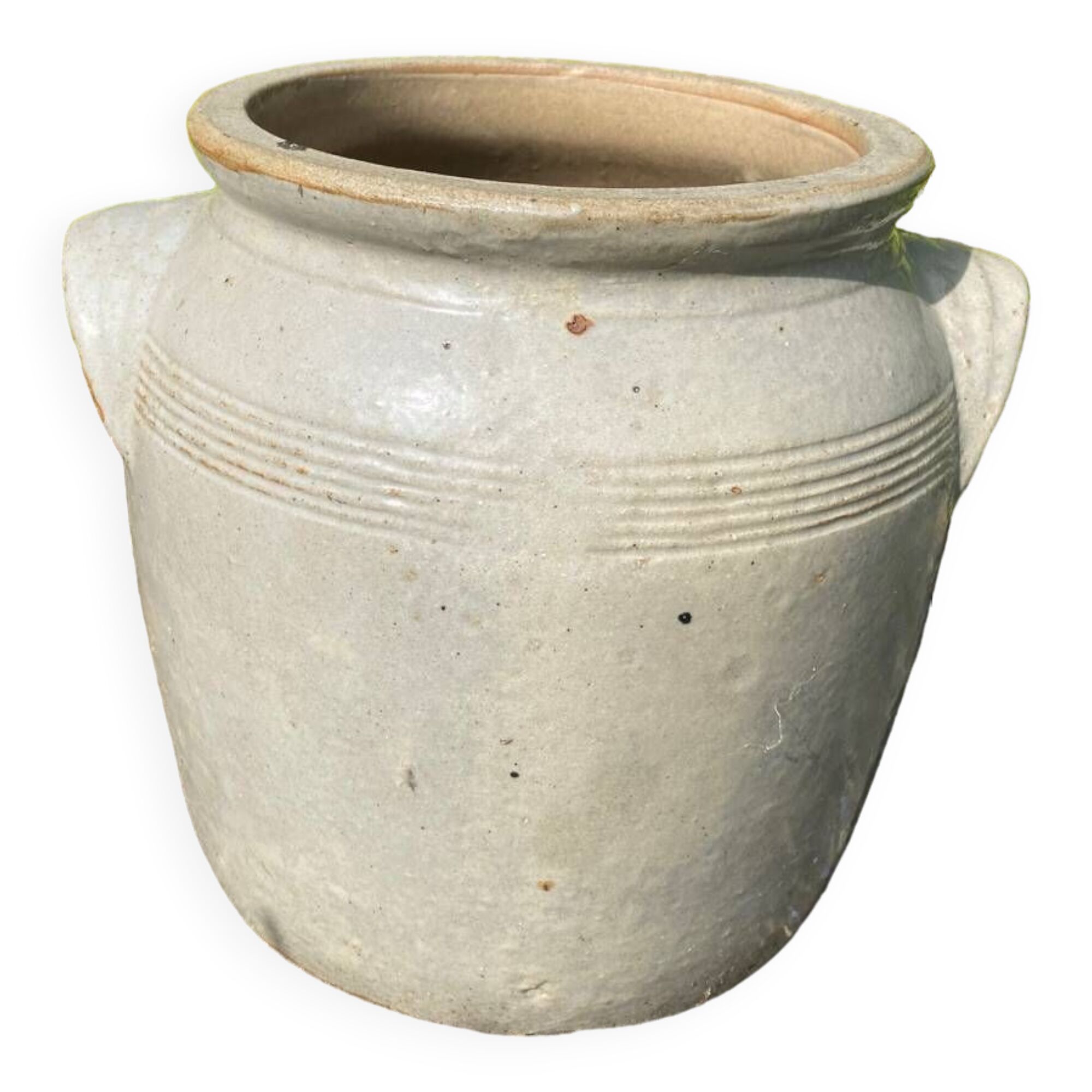 Pot à gras en grès signé