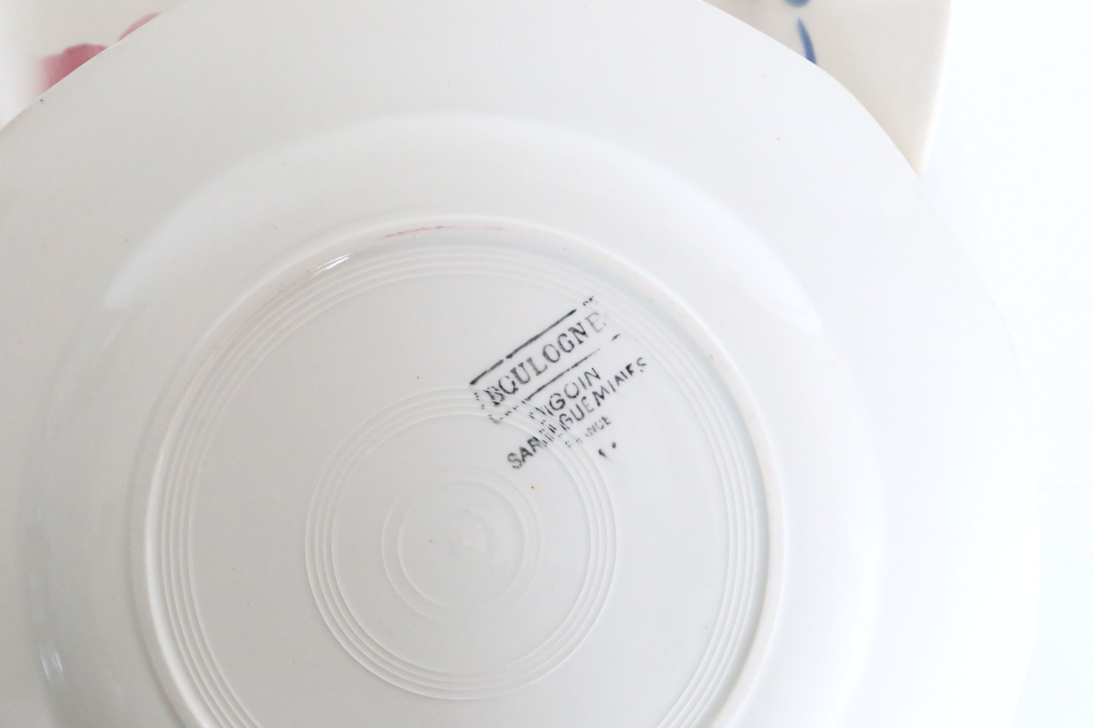 Set of 4 flat plates Sarreguemines Digoin Boulogne motif