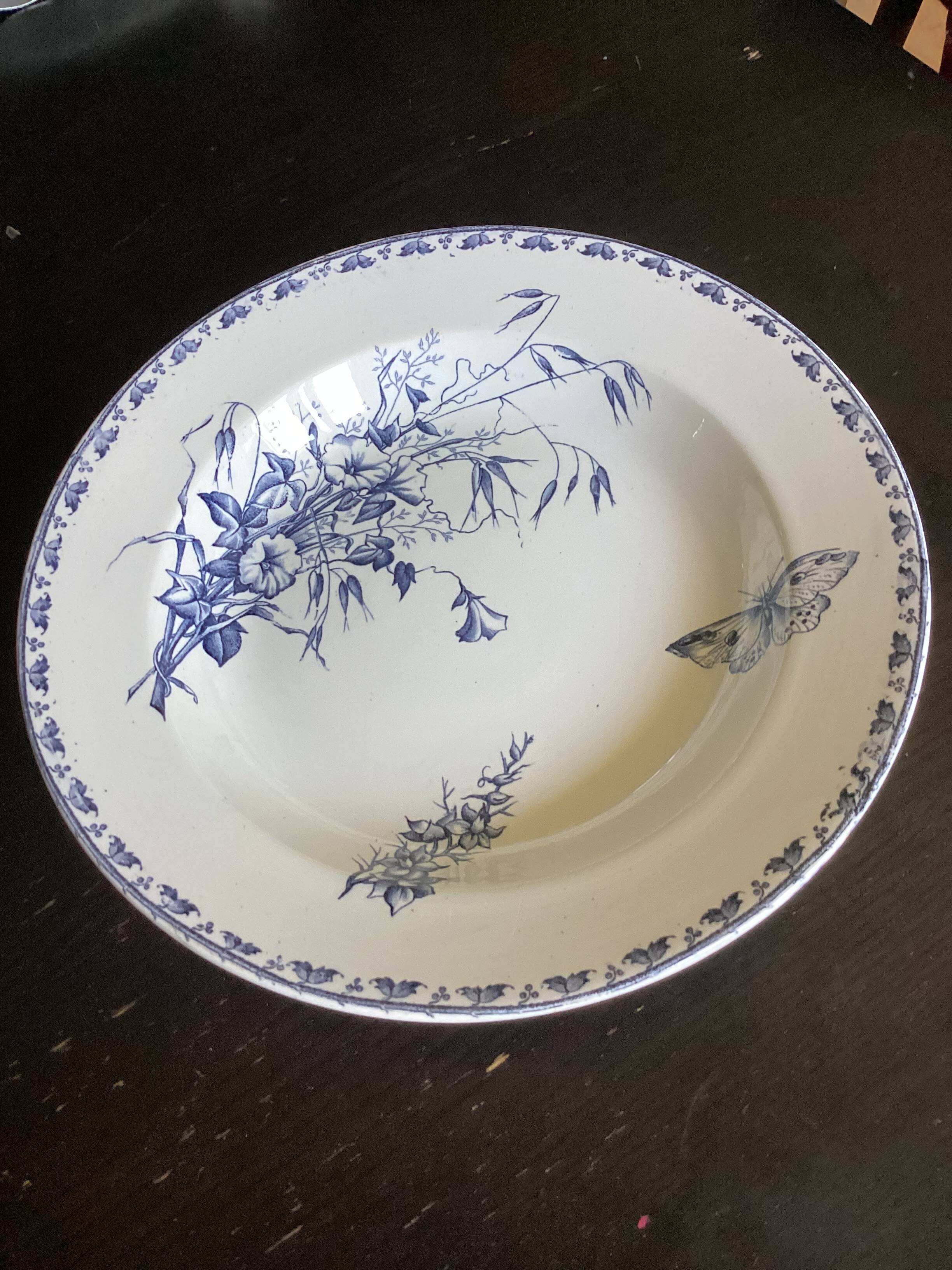 19th century Carmen iron earth soup plate dimensions: diameter -24 cm