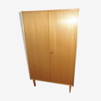 Armoire vintage en bois blond 1960