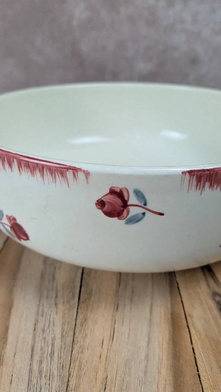 Soup tureen / salad bowl Gien Venice Poitevine hand-painted