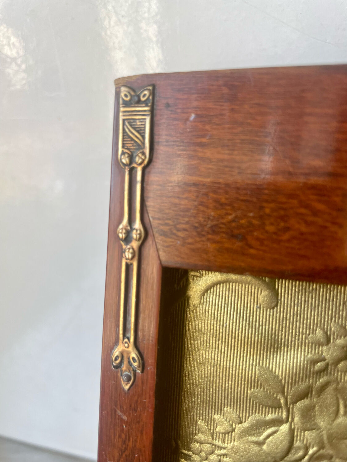 Mahogony and gilded brass picture frame