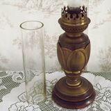 Lampe à poser en bronze et verre, Art Nouveau