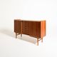Scandinavian teak and oak highboard, 1960s