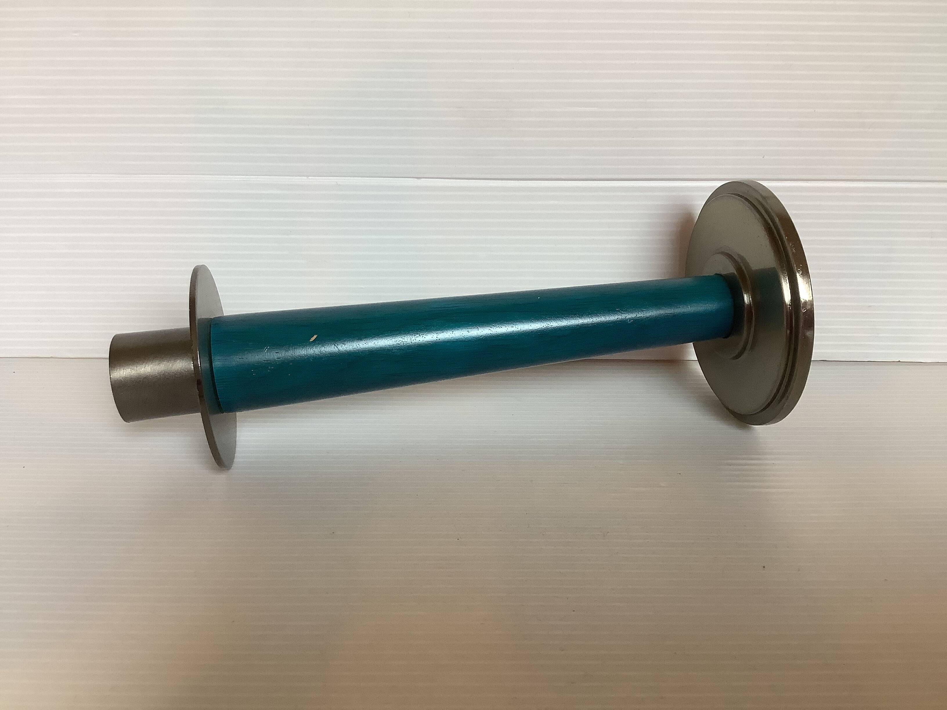 Bougeoir bleu canard bois métal