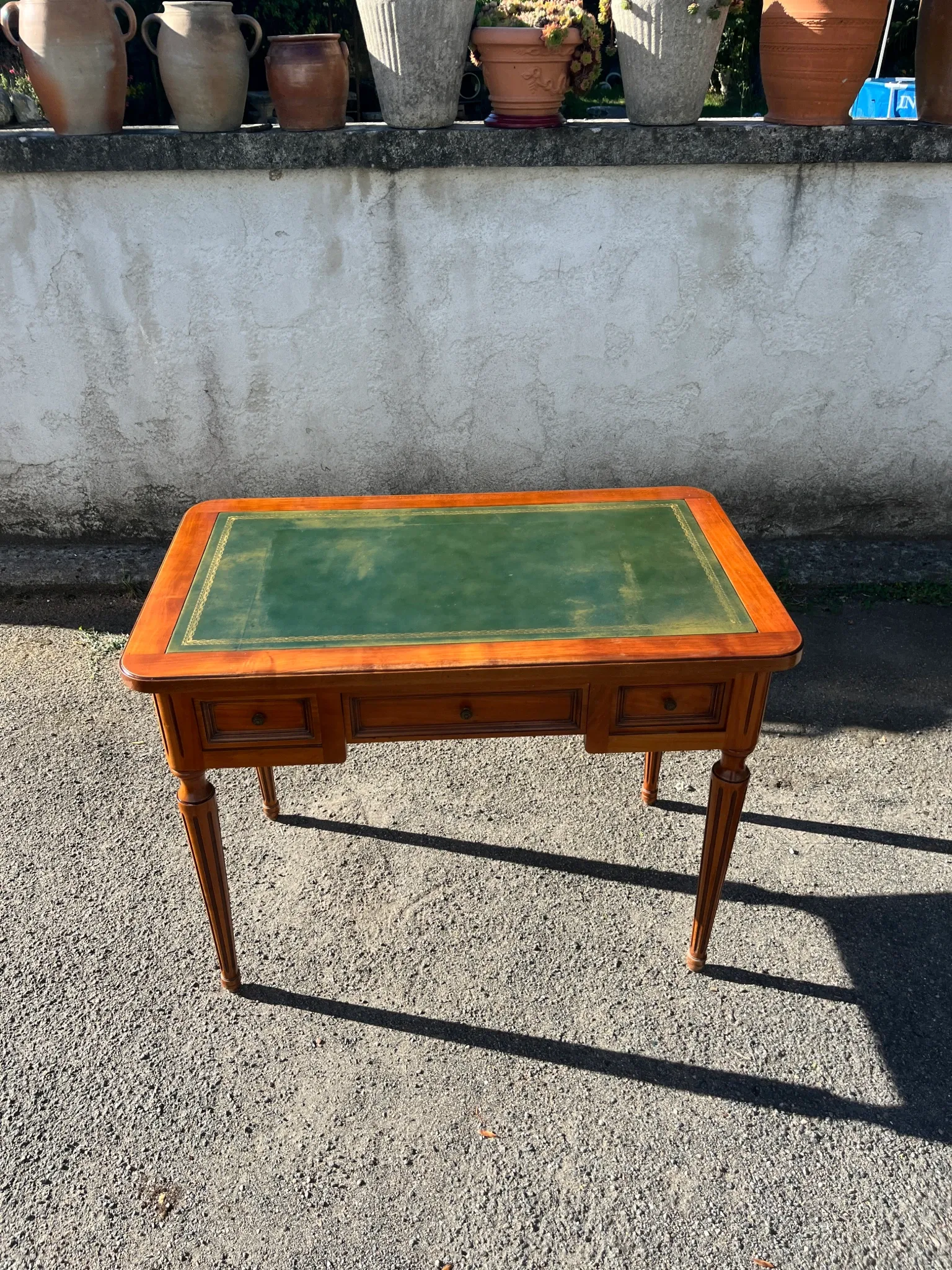 Small Louis XVI style wooden desk – 3 drawers