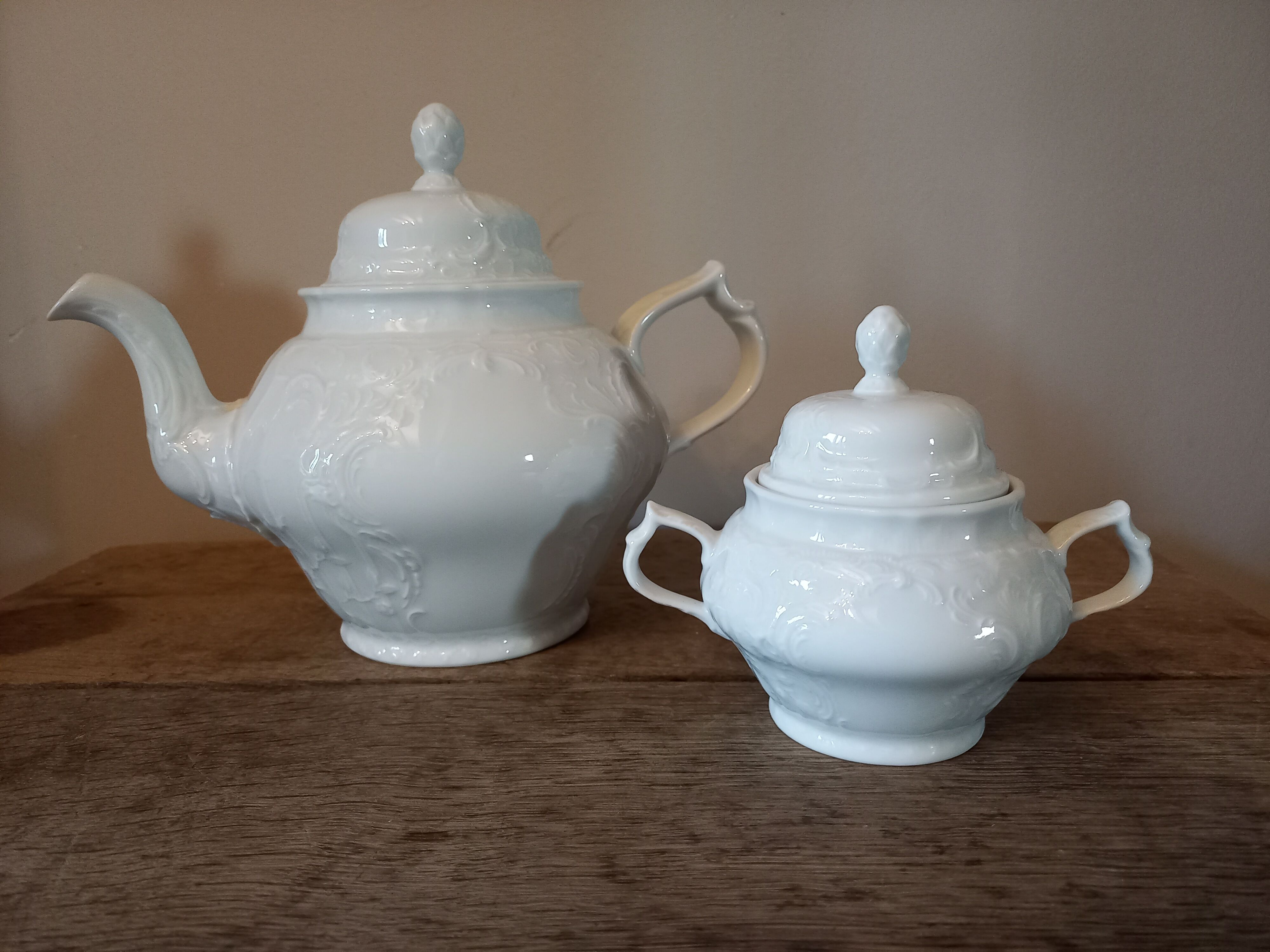 White porcelain teapot brand Rosenthal