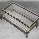 Vintage Mid Century Modern Coffee Table with Glass Case by Maison Jansen