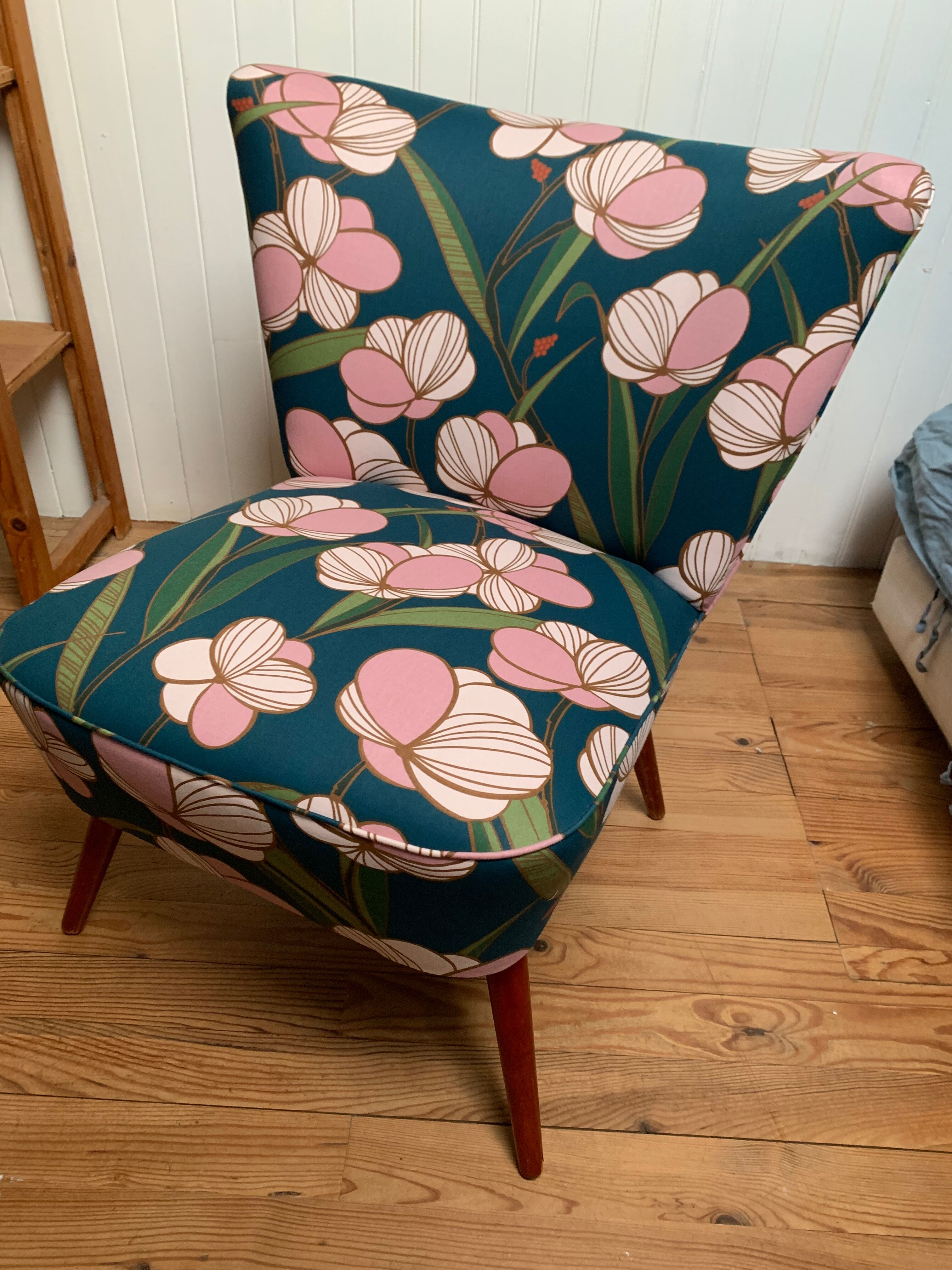Period cocktail chair upholstered