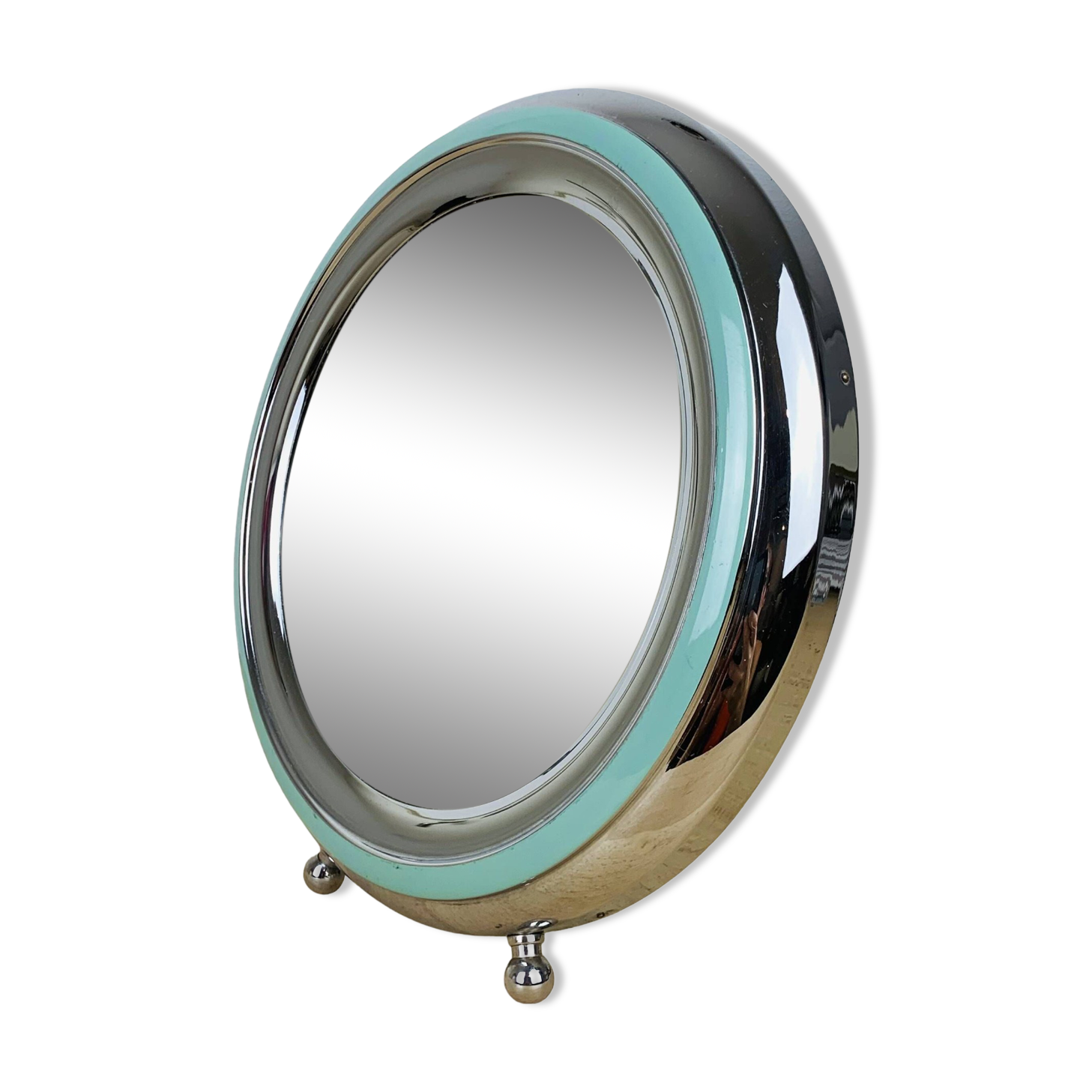 Vintage chrome barber mirror