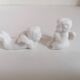 Lot 6 knife holders and 6 porcelain place markers putti angels