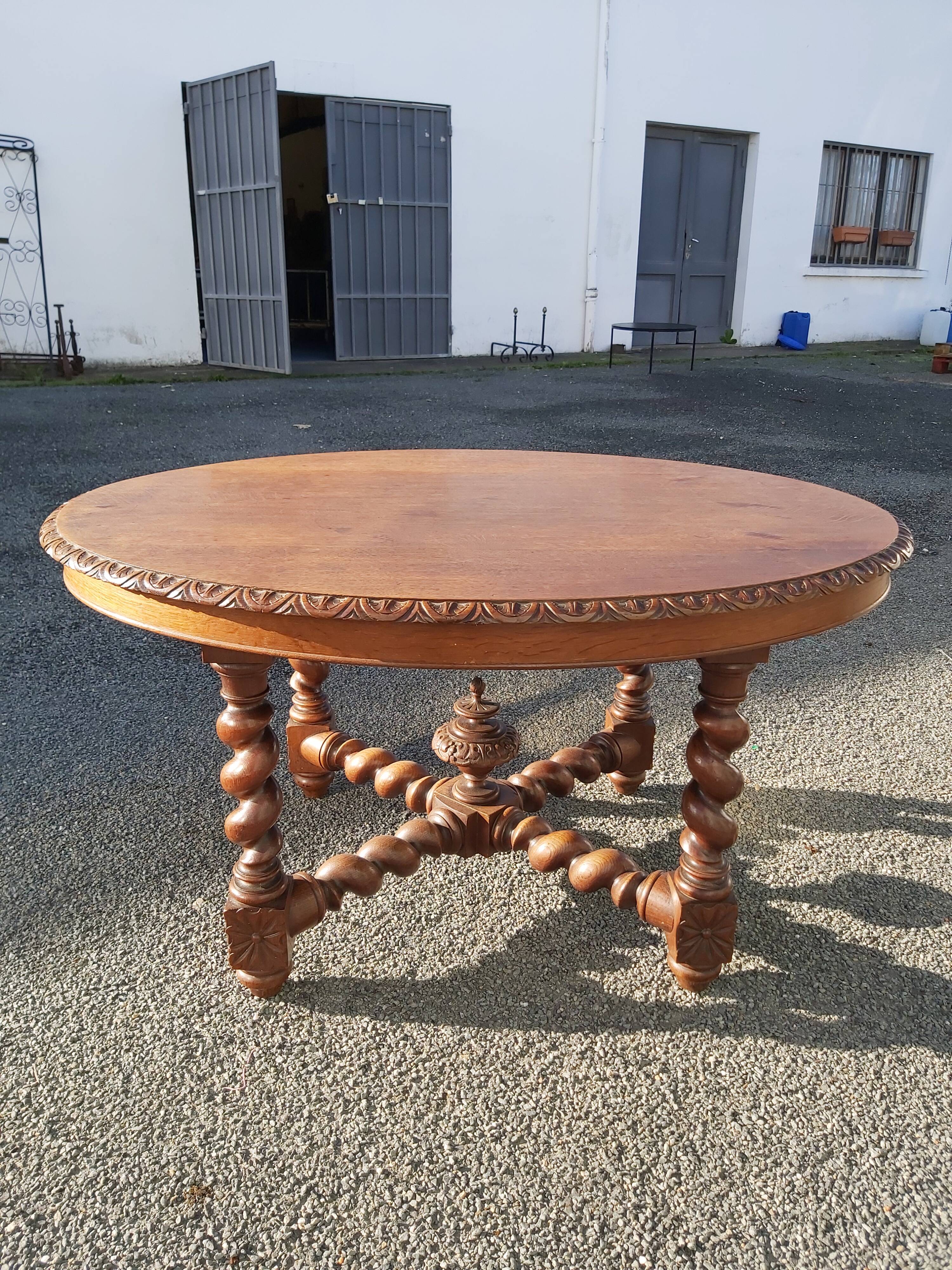 Oval oak table