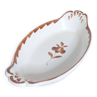 Old Sarreguemines ravier small oval dish