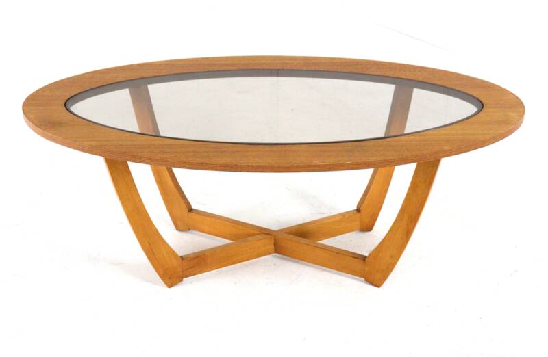 Oval coffee table 'Salford' mid century modern