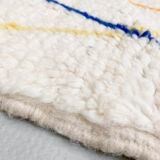 Moroccan Berber beni ouarain ecru rug with colored lines 145x98cm