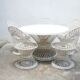 Garden table and 5 vintage fiberglass chairs by Russell Woodard