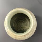 JACQUES BLIN (1920-1995) - Vase en grès émaillé vert à décor incisé d'oiseaux