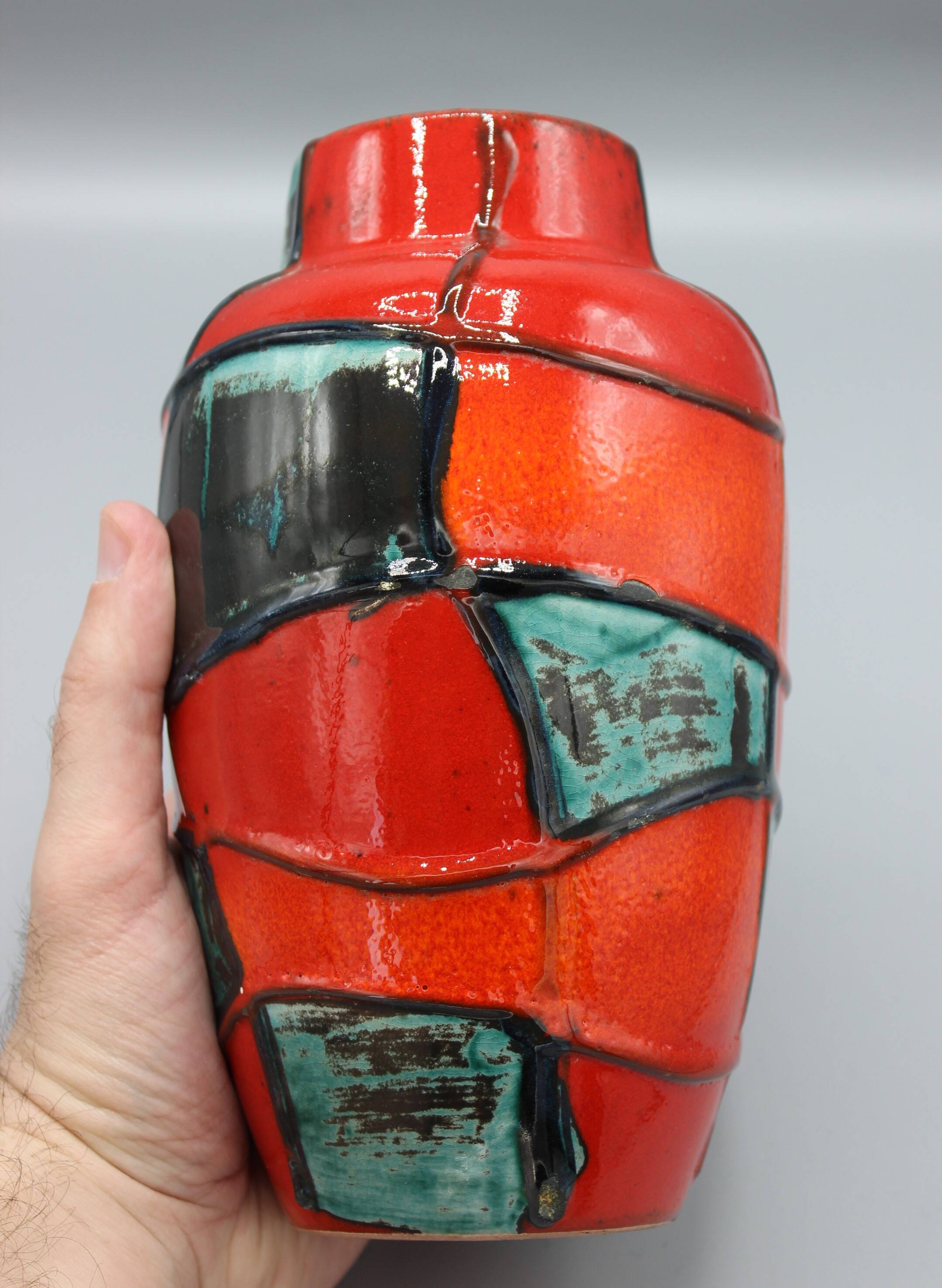 Old german vase vintage design west germany keramik harlekin 60's